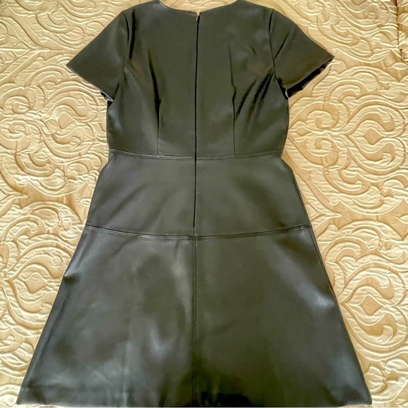 Ann Taylor Black Faux Leather A-Line Dress - Picture 4 of 4